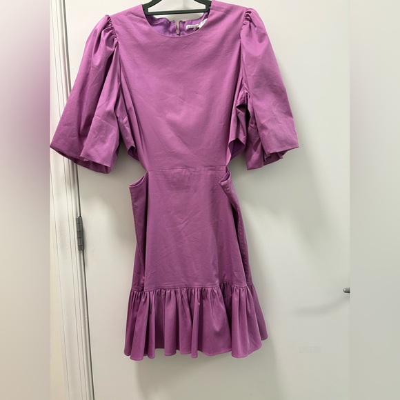 Veronica Beard Iker Cutout Ruffled Cotton-Blend Poplin Mini Dress Size 6 - Picture 3 of 13